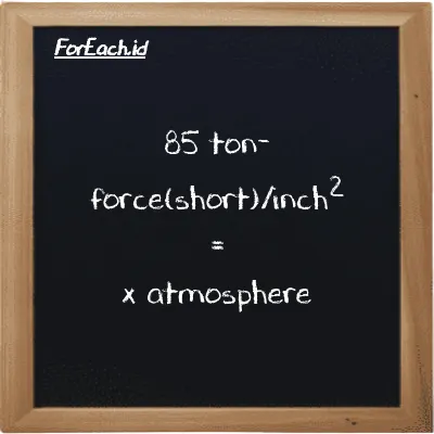 Example ton-force(short)/inch<sup>2</sup> to atmosphere conversion (85 tf/in<sup>2</sup> to atm)